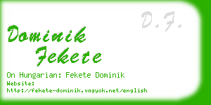 dominik fekete business card